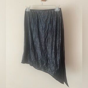 Elegant shimmery asymmetrical Black Skirt